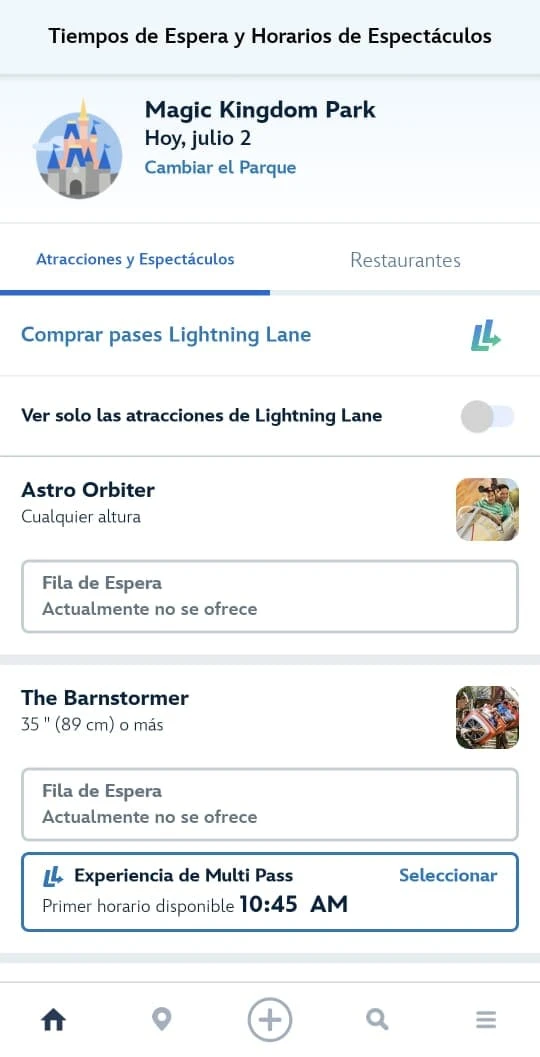 My Disney Experience en español